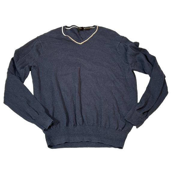 Jos. A. Bank Joseph Mens Blue Cashmere Blend Long Sleeve Pullover Sweater Size M - Picture 1 of 8